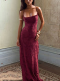 Celena Maxi Dress Burgundy Burnout