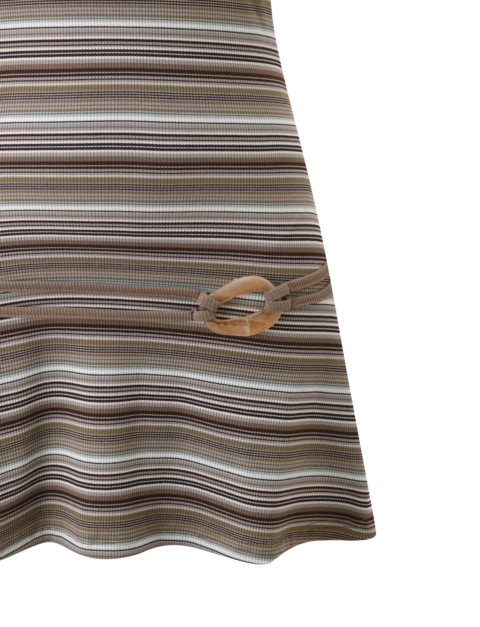 CELESTE MINI DRESS - BROWN MULTISTRIPE