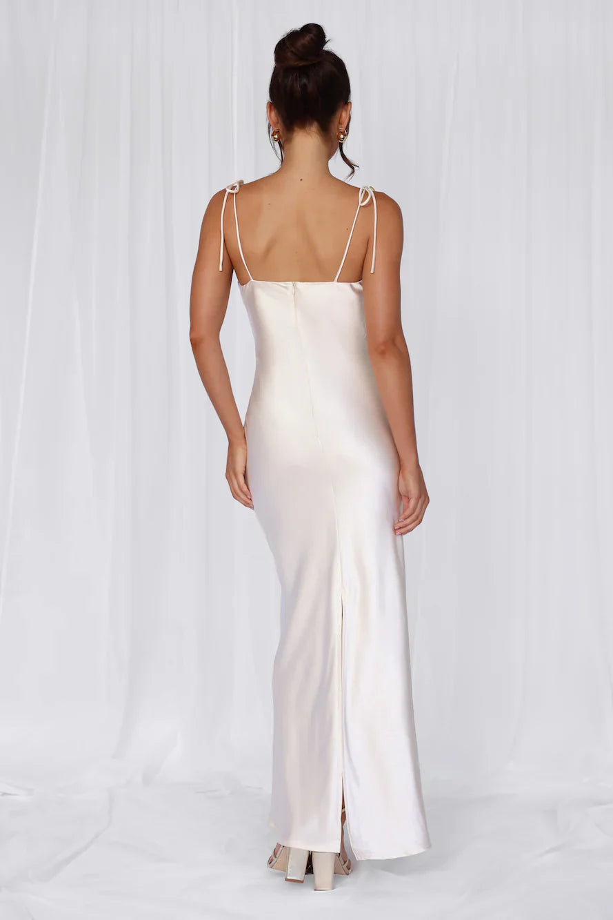 Rose Pink The Penelope Cowl Satin Maxi Dress Pearl