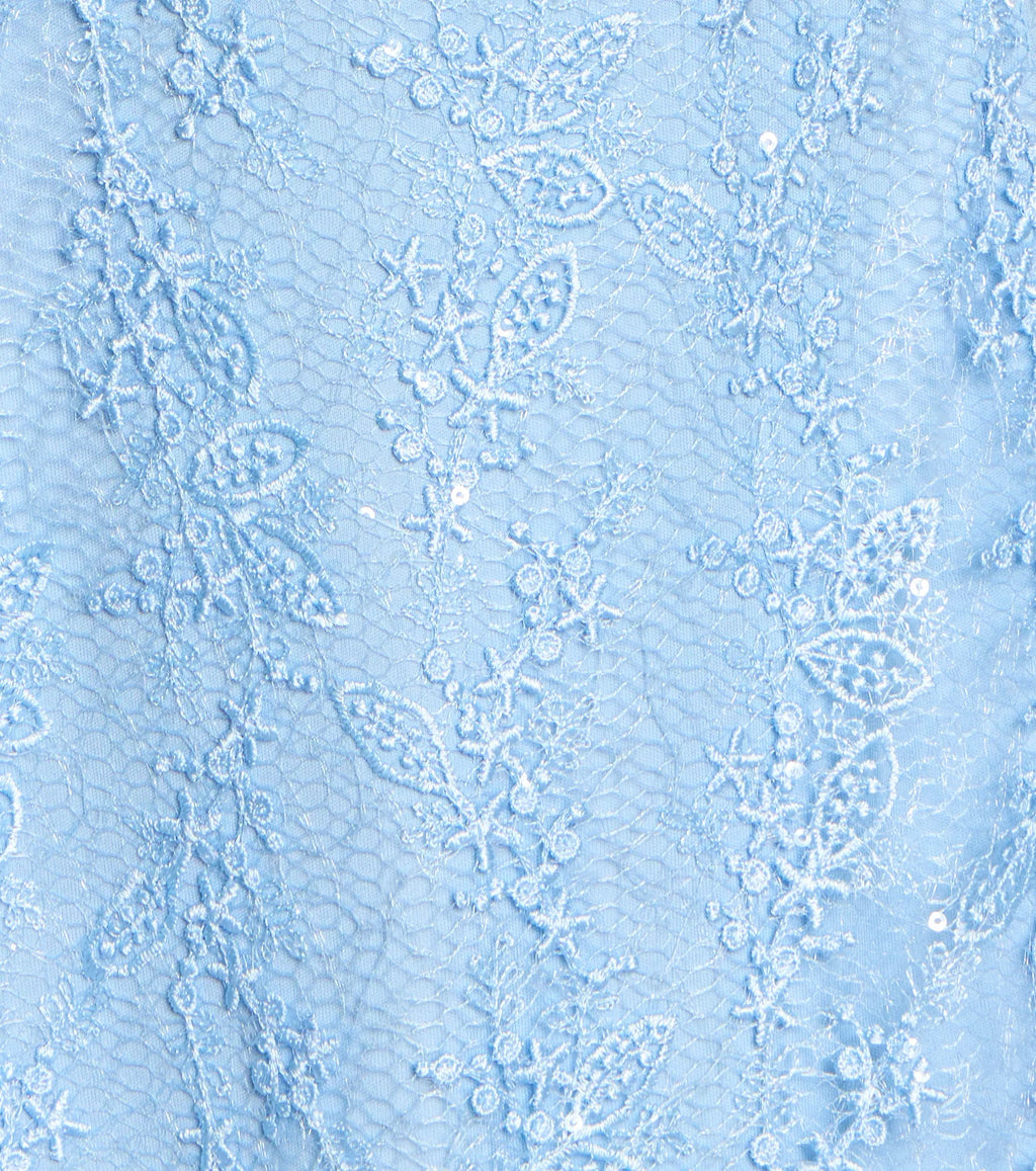 Forget Me Not Lace-Up Sequin Lace Mini Dress