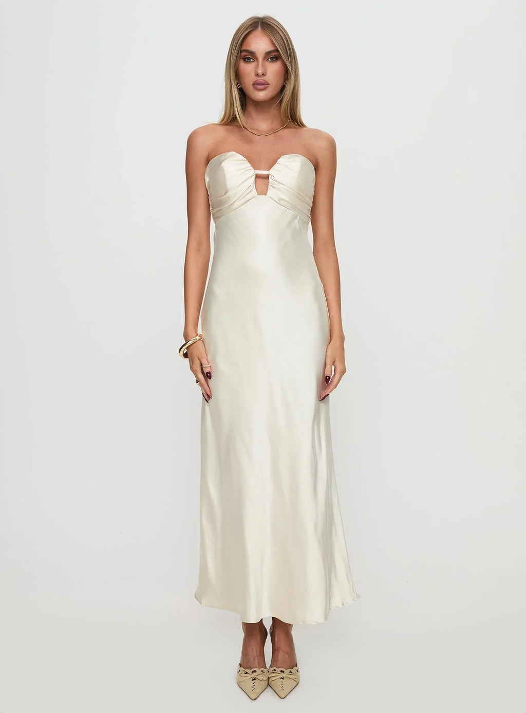 Cyprian Strapless Maxi Dress Champagne