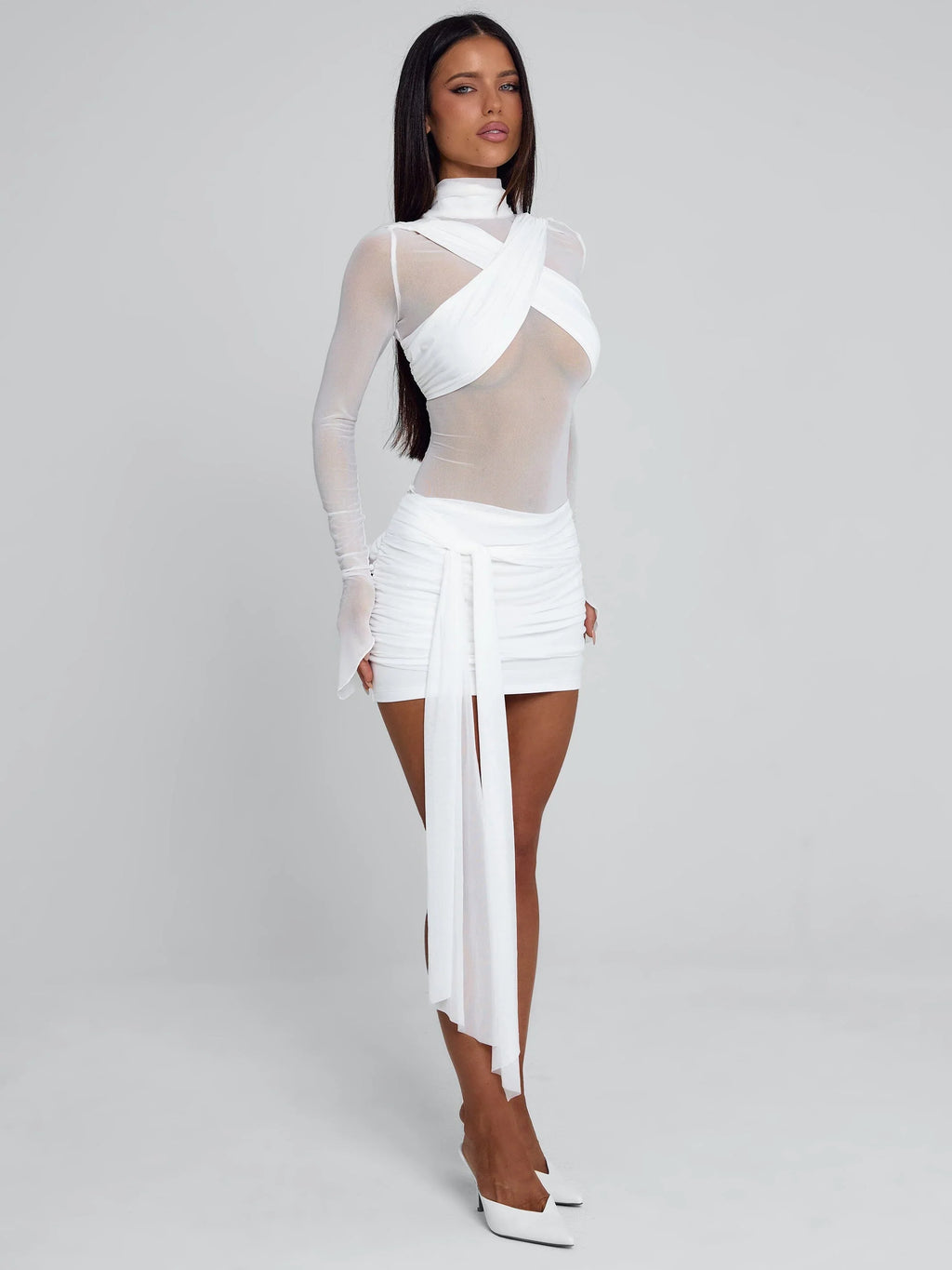 OLYRA MINI DRESS WHITE
