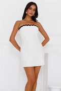 Waves Strapless Mini Dress White