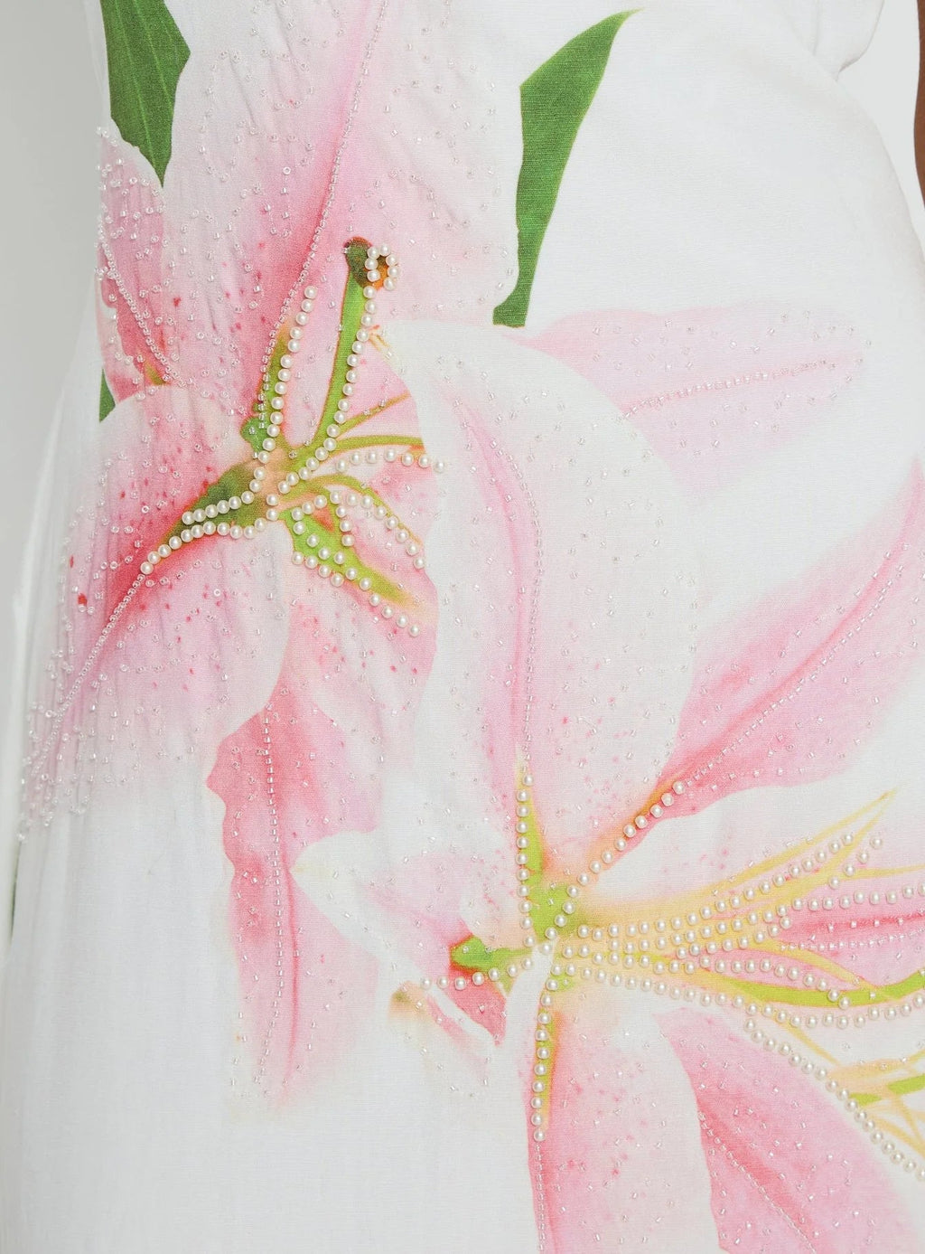 Anny Beaded Maxi Dress White Floral