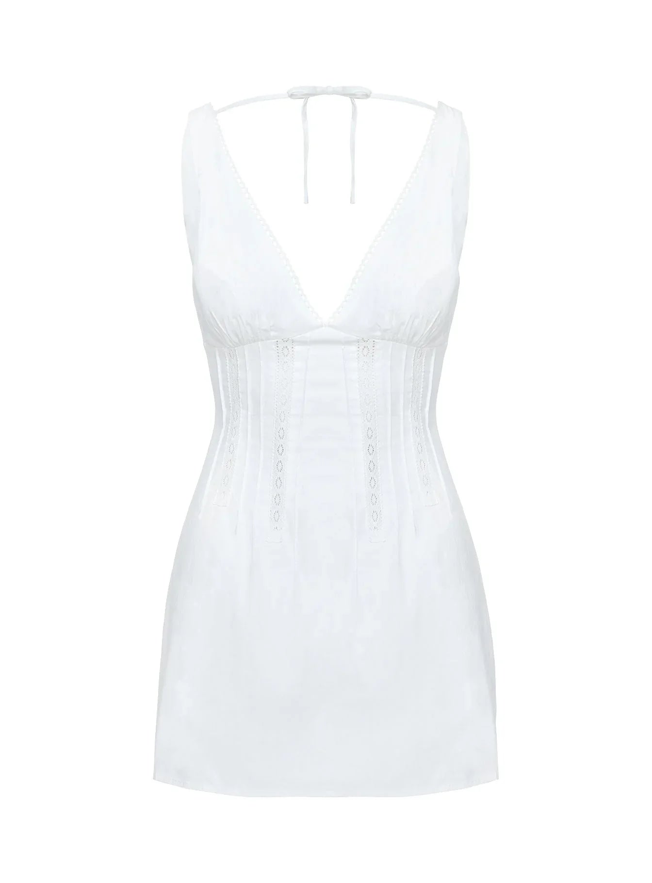 Austria Drop Waist Mini Dress White