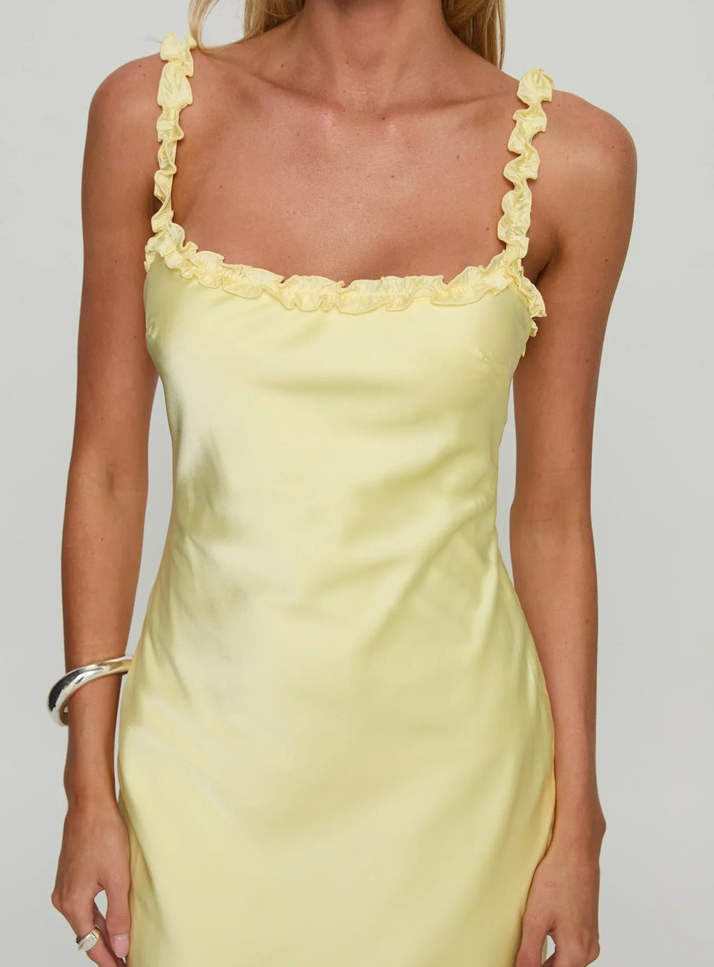 Everlea Frill Maxi Dress Yellow