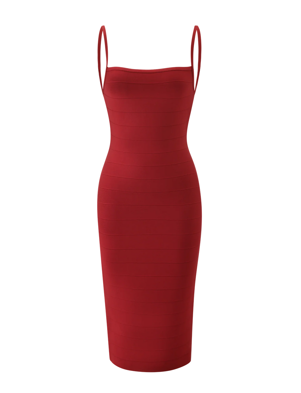 MIDORI MIDI BANDAGE DRESS - CHERRY