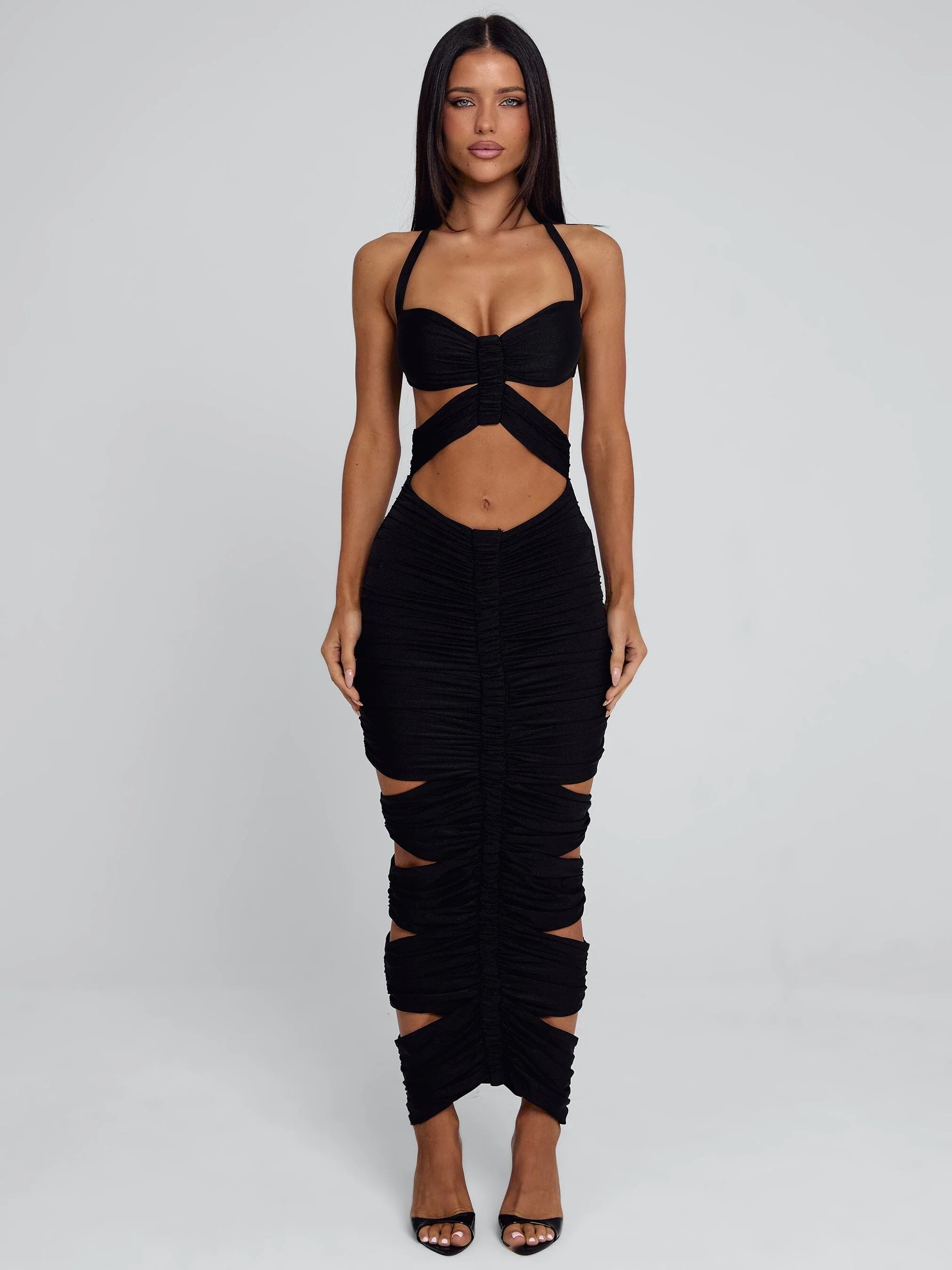 LUCCA MIDI DRESS BLACK