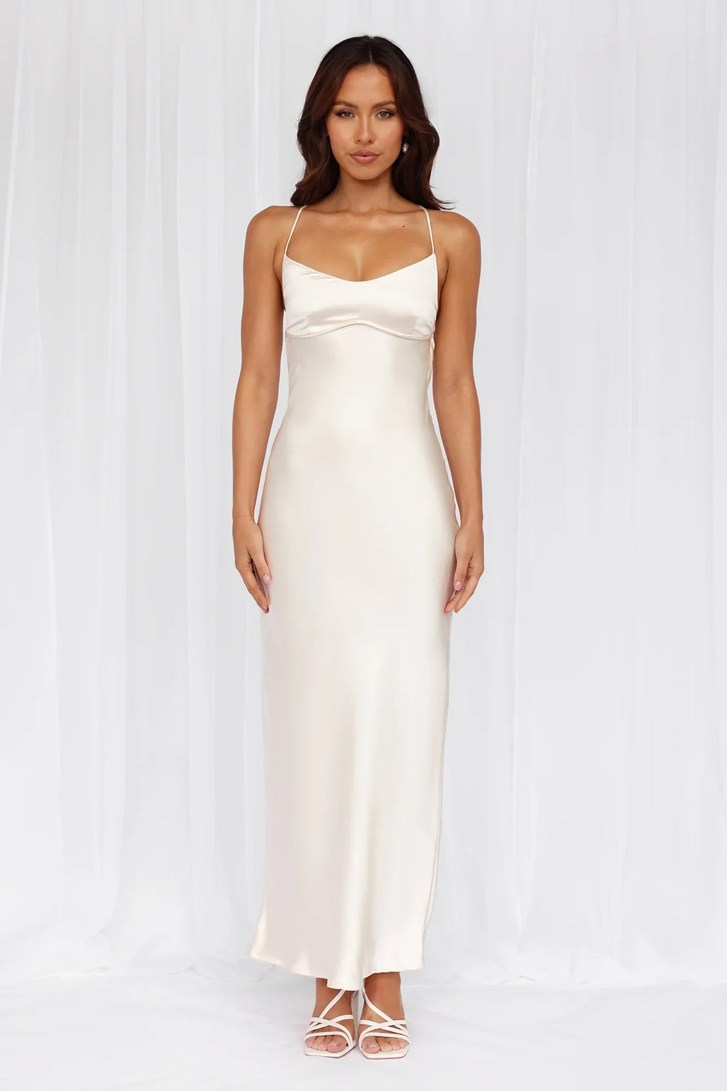 Rose Pink The Samara Satin Maxi Dress Pearl