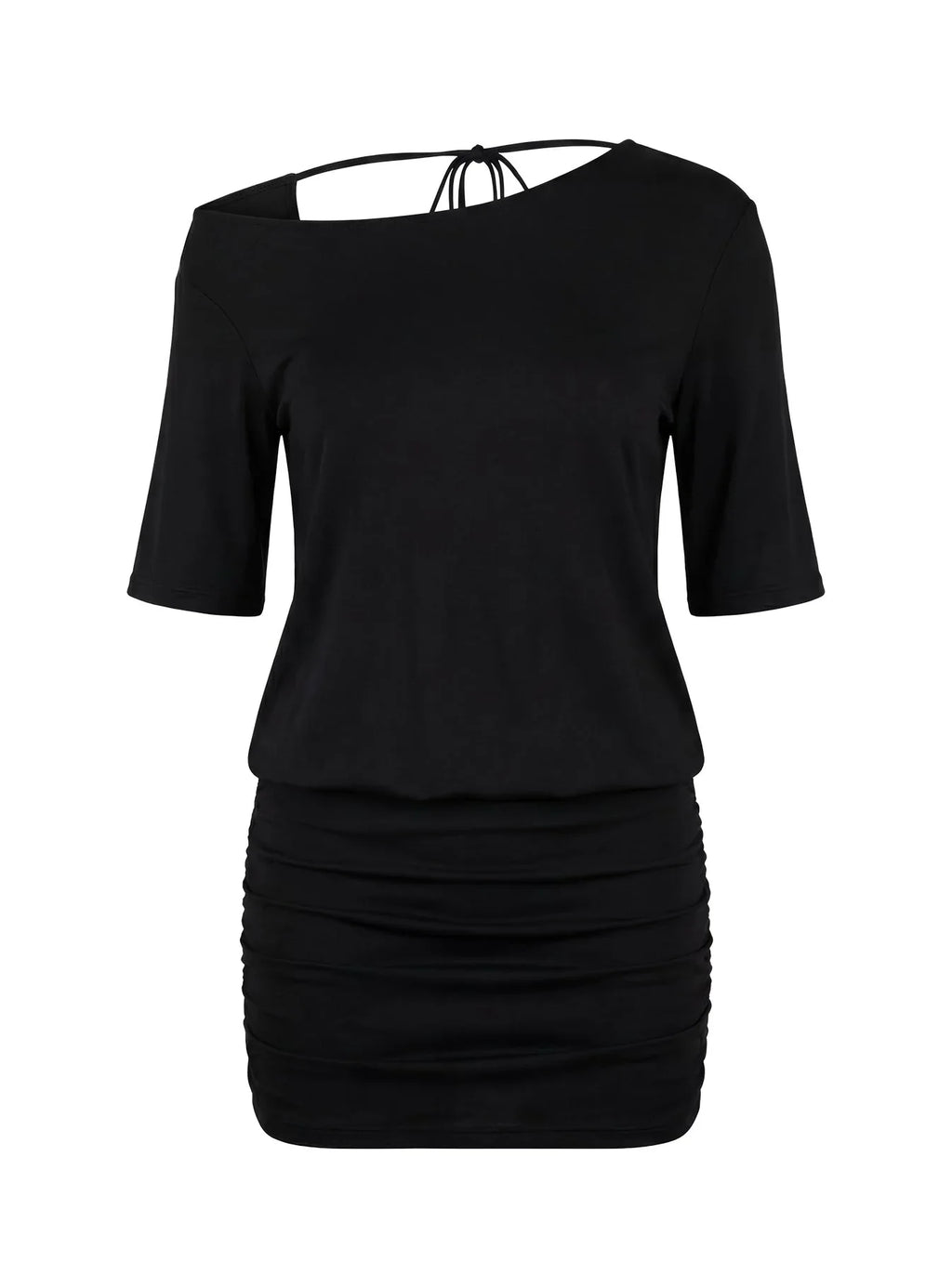 Romma Backless Slouchy Mini Dress Black