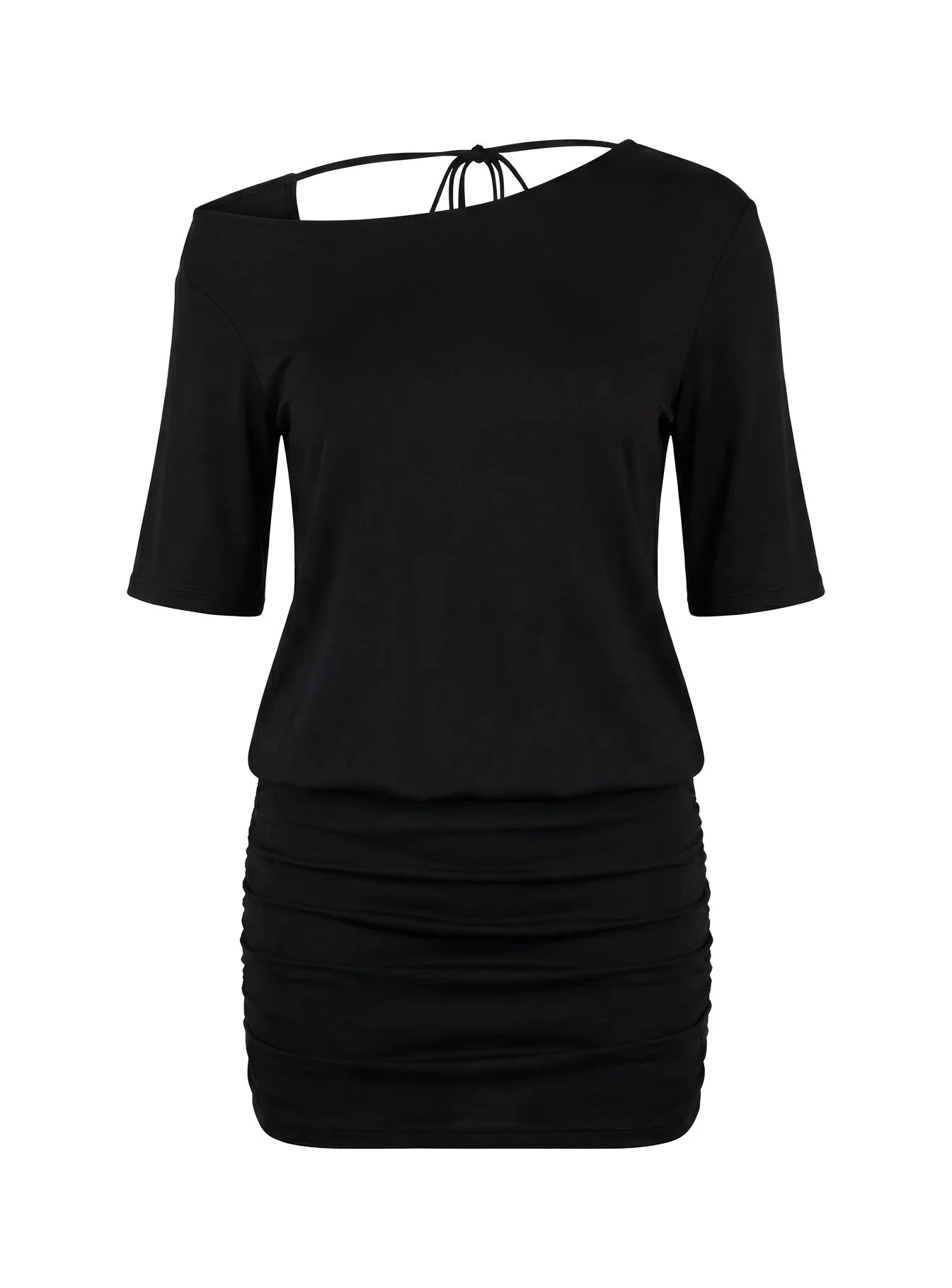 Romma Backless Slouchy Mini Dress Black