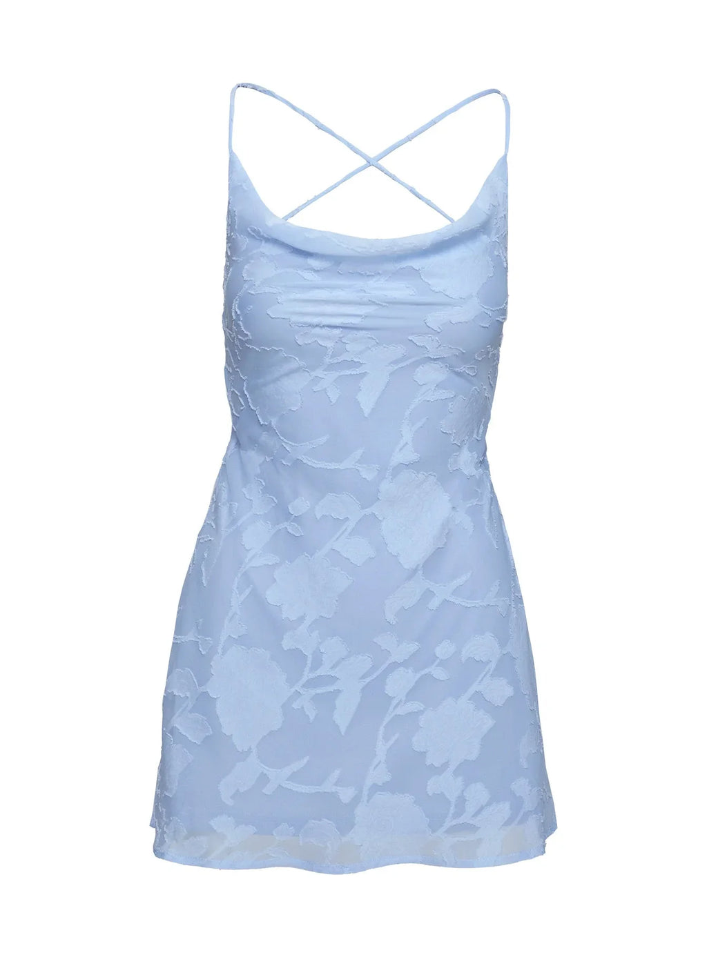Celena Mini Dress Light Blue Burnout Tall