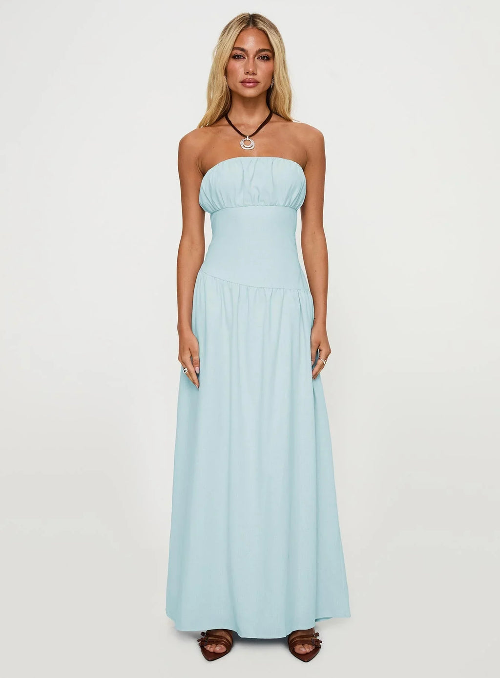 Luabelle Strapless Maxi Dress Blue