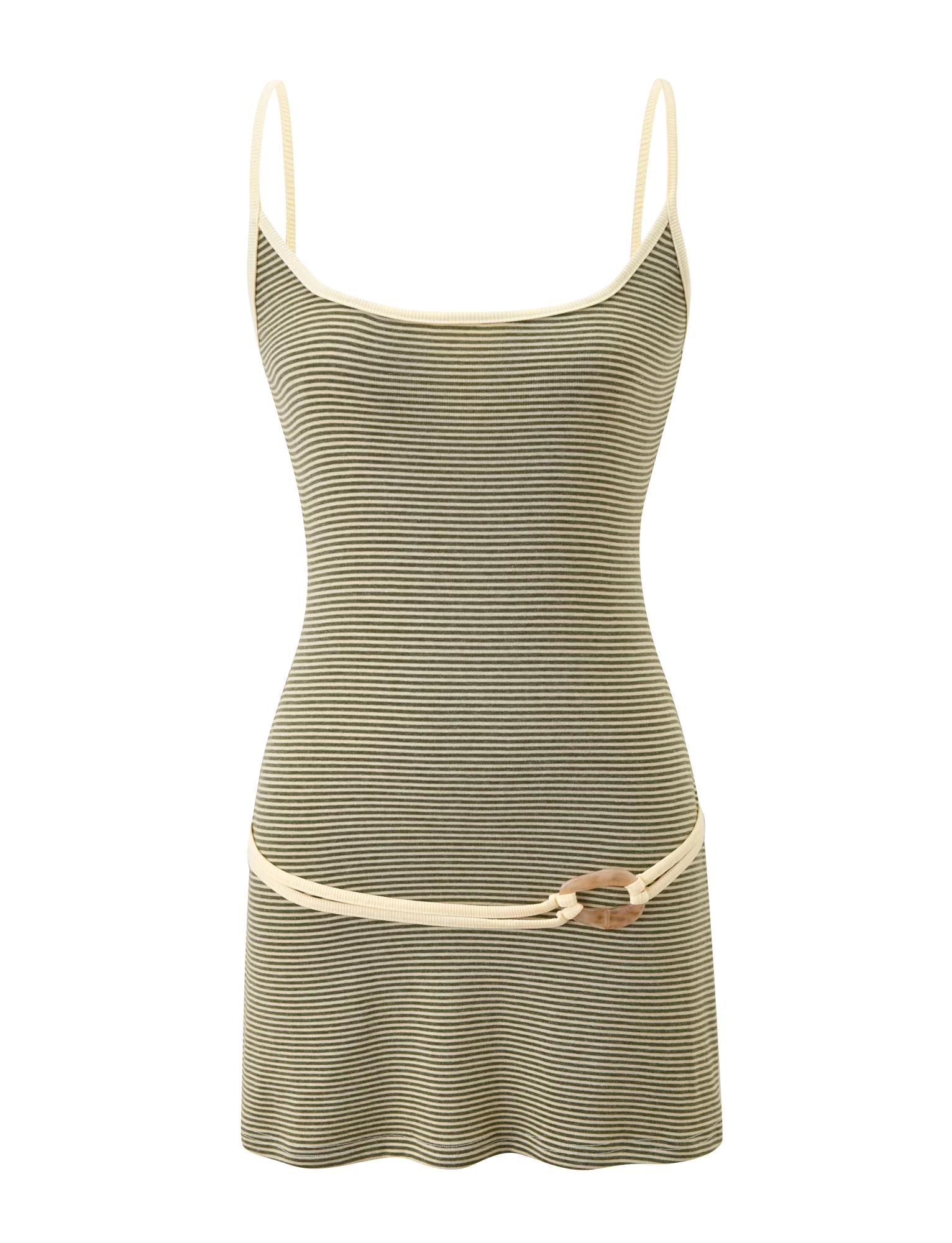 CELESTE MINI DRESS - OLIVE STRIPE