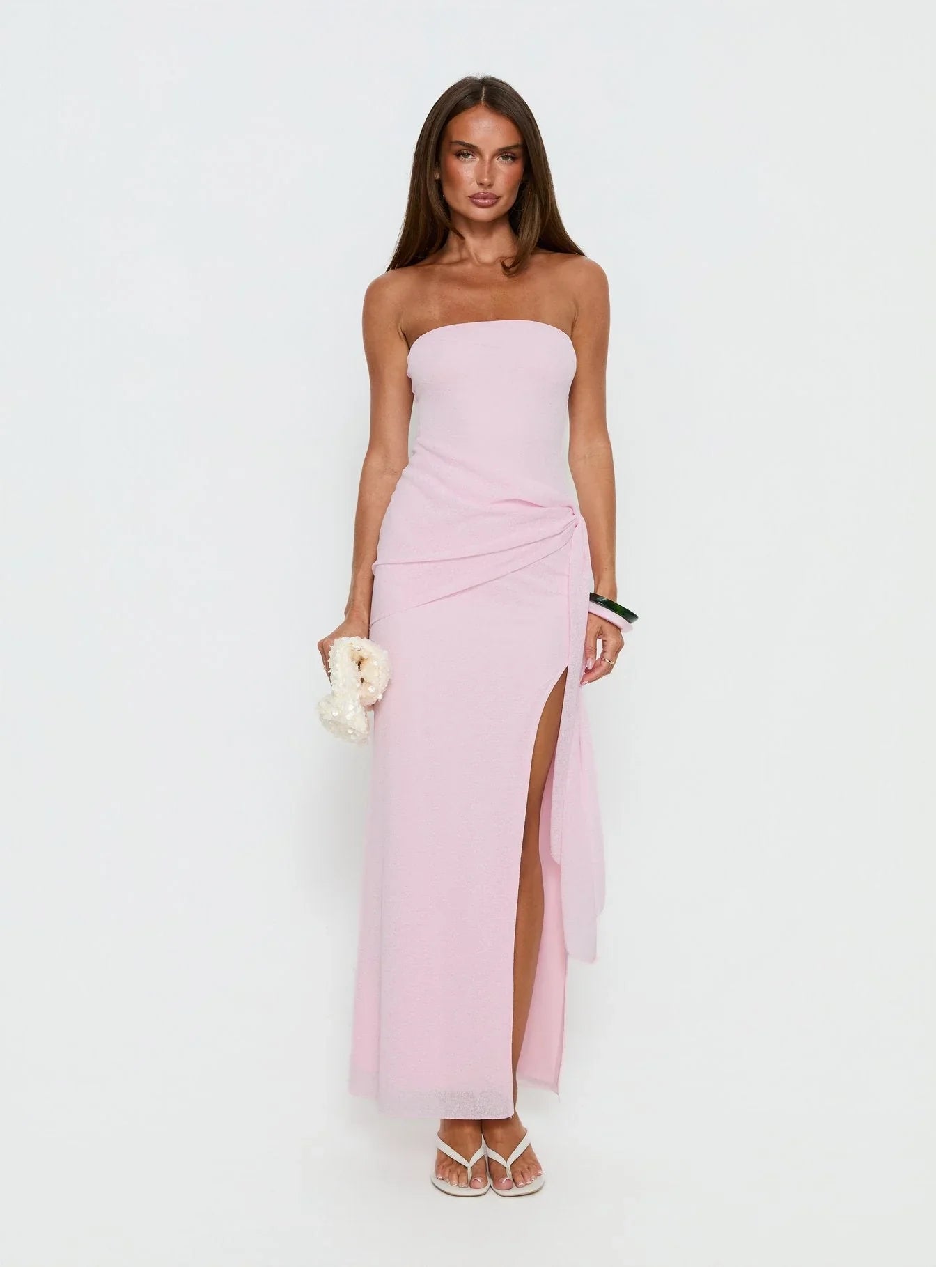 Analeah Strapless Maxi Dress Pink