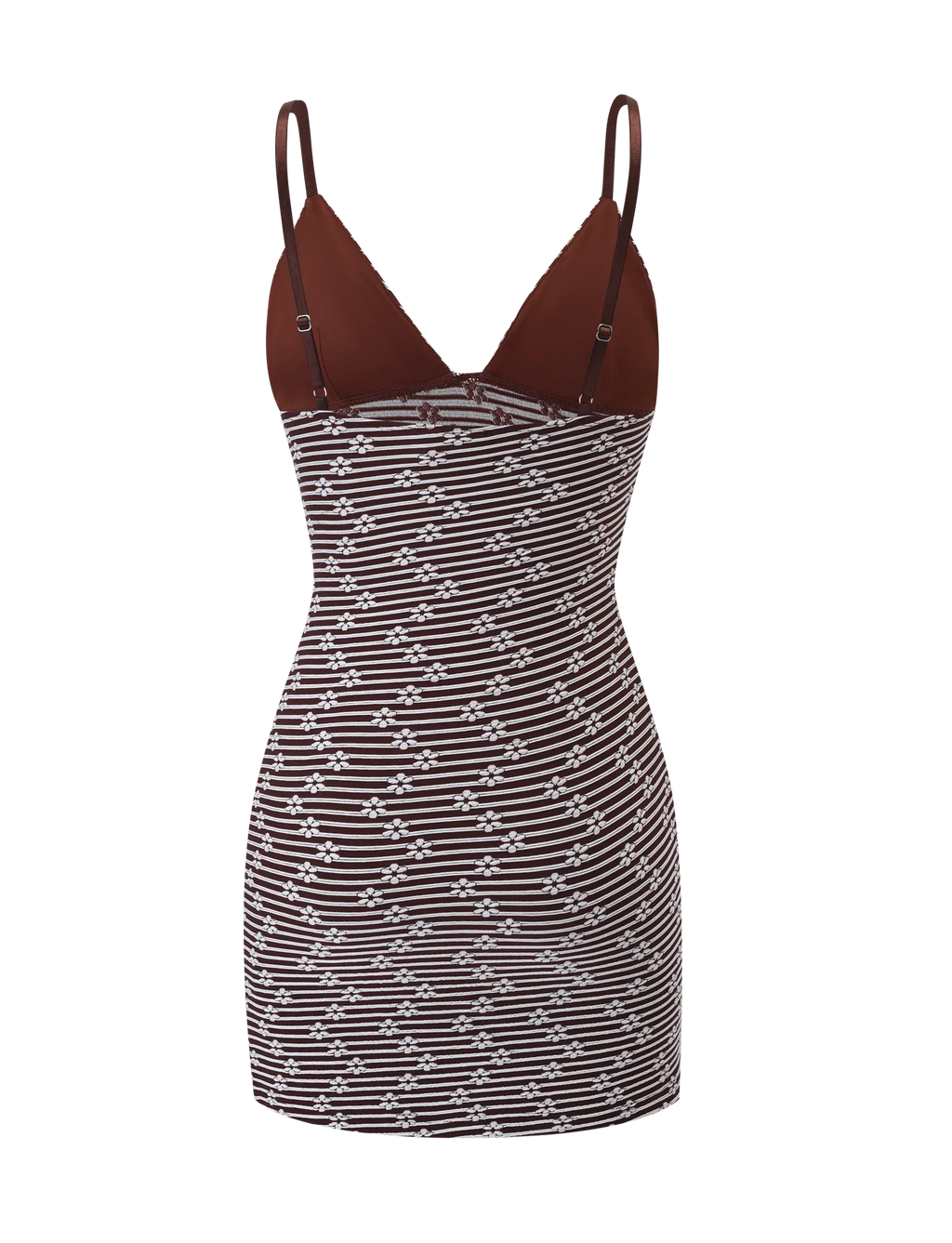 SAHRA MINI DRESS - CHOCOLATE BROWN STRIPE