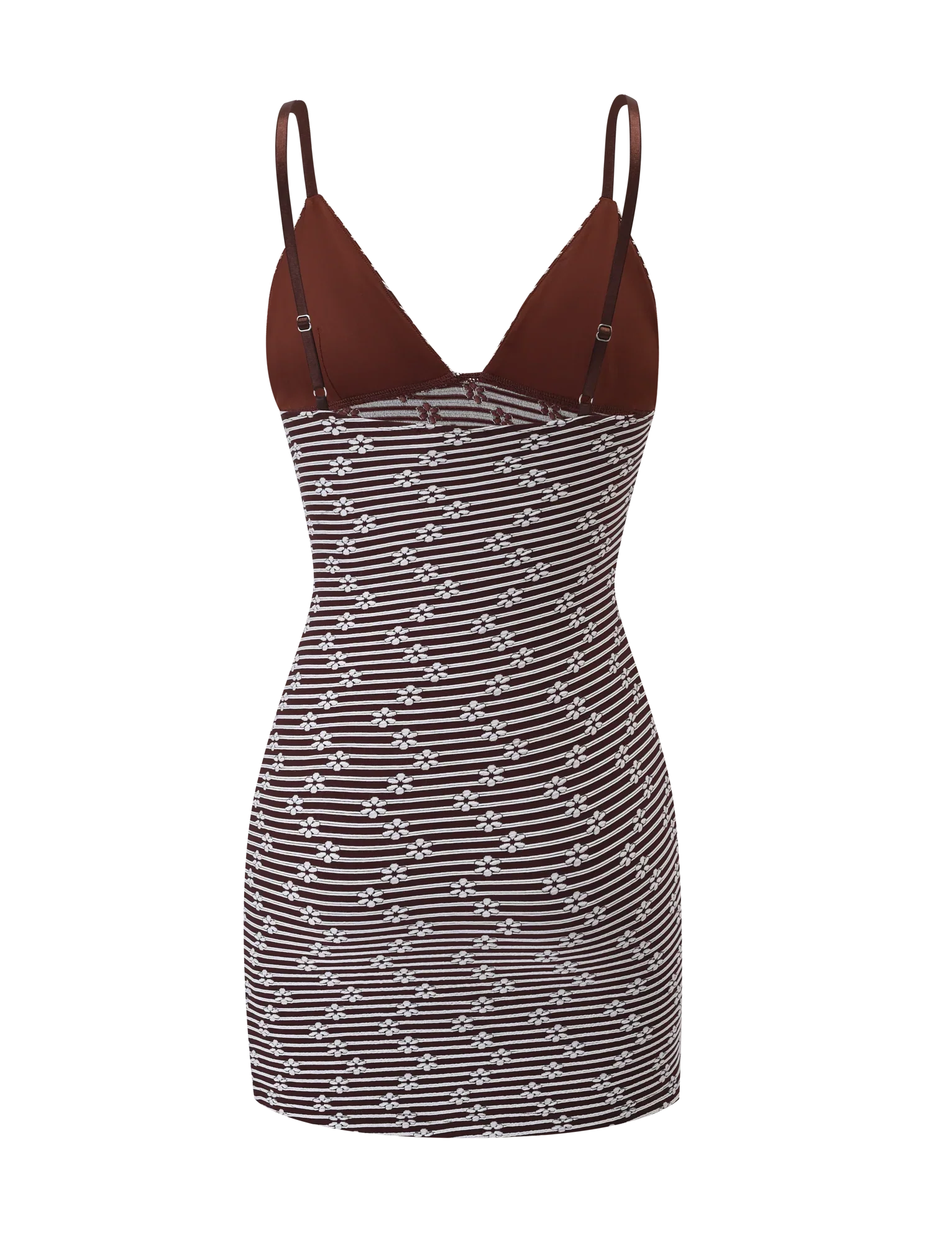 SAHRA MINI DRESS - CHOCOLATE BROWN STRIPE