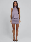 NALAYA MINI DRESS DUSTY PURPLE