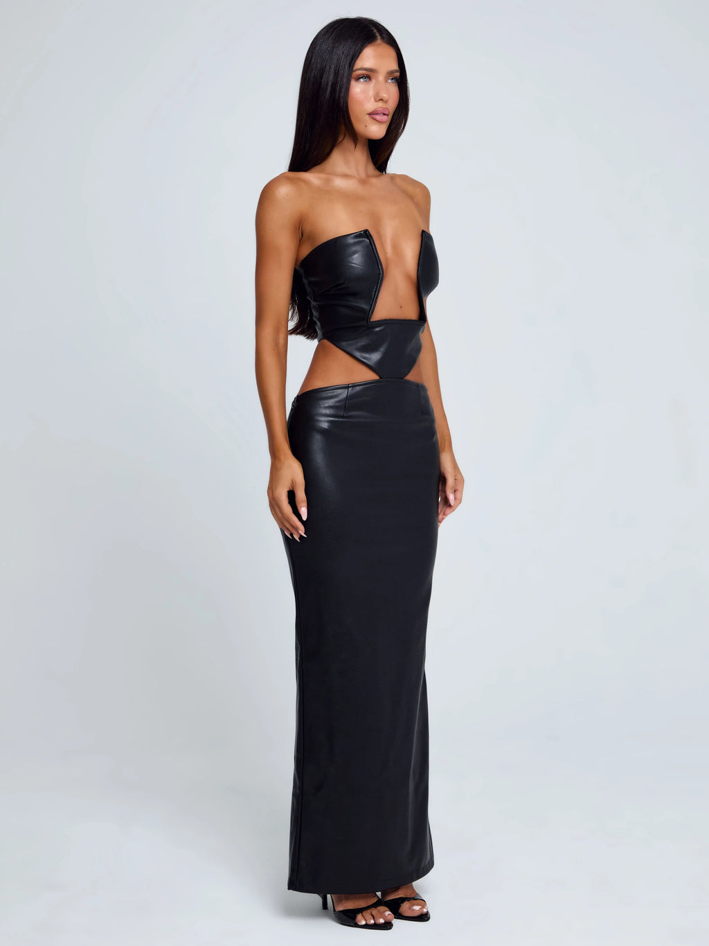 MILARAE MIDI DRESS BLACK