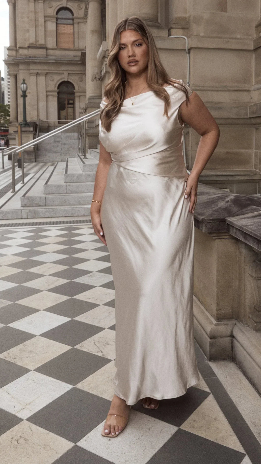 Auria Off Shoulder Maxi Dress - Champagne