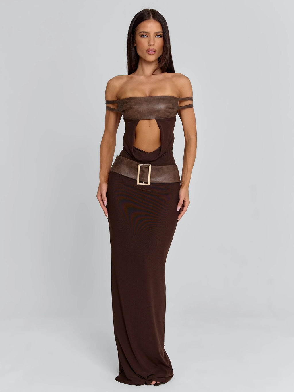 ROZIA MAXI DRESS BROWN