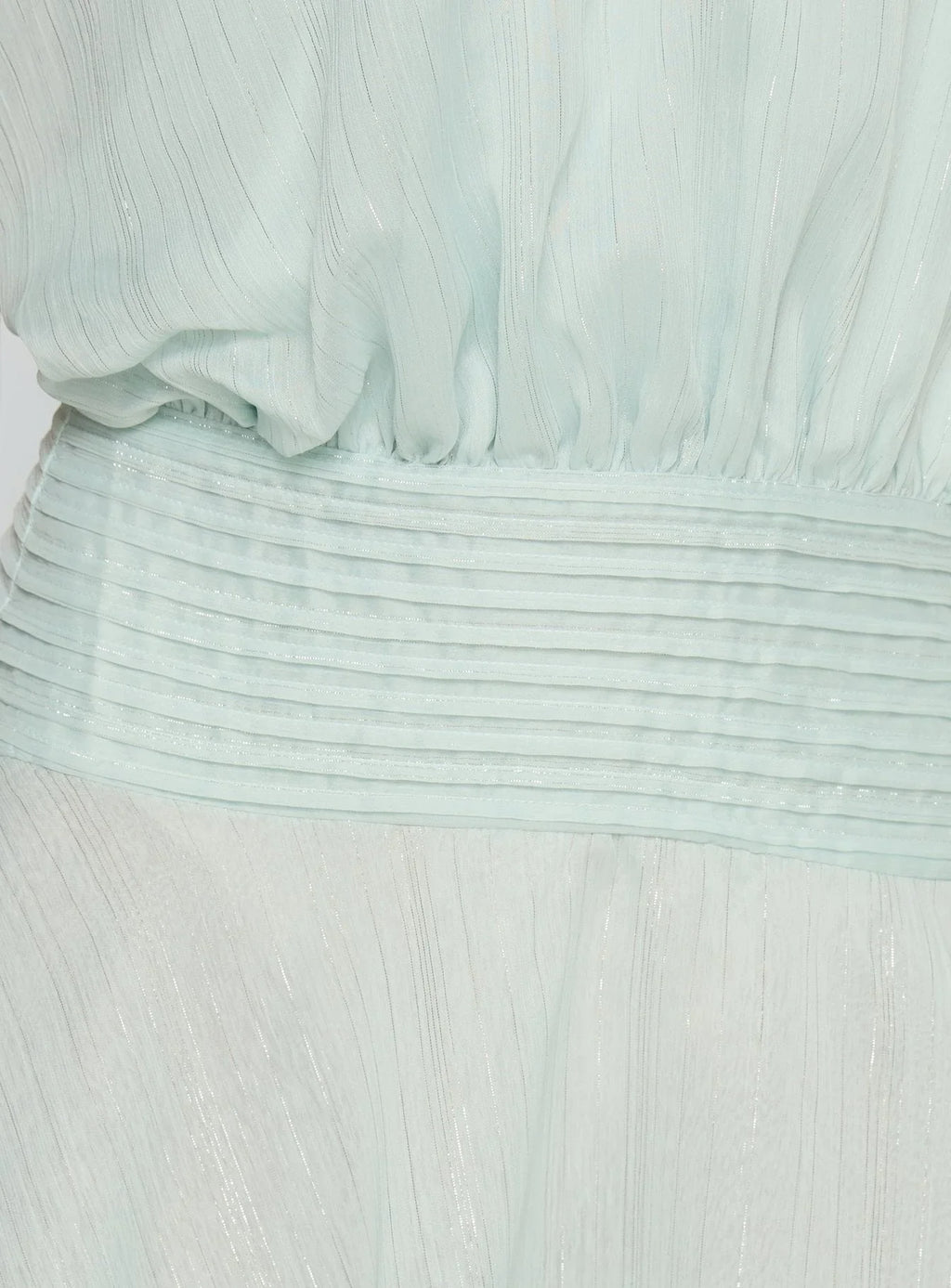 Rozario Chiffon Halter Mini Dress Aqua / Silver