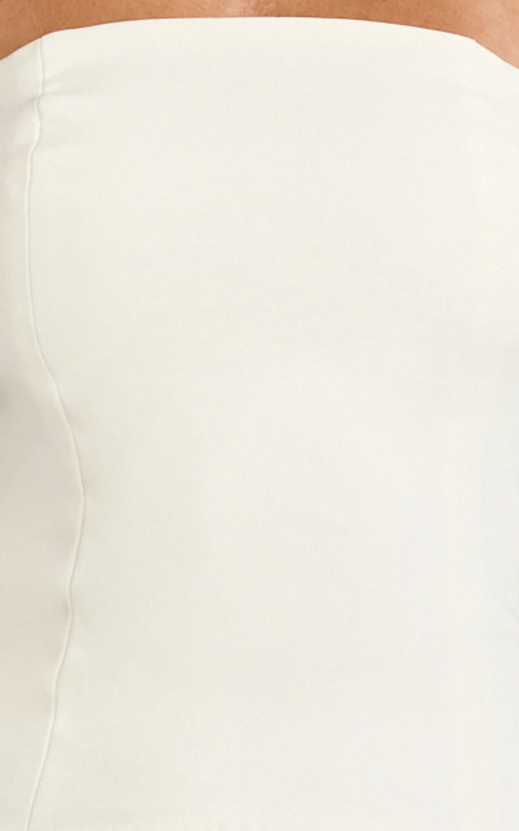 Poppy Mini Dress - Contrast Skirt Strapless Dress in White