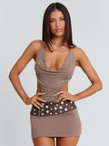 ELLY MINI DRESS BROWN