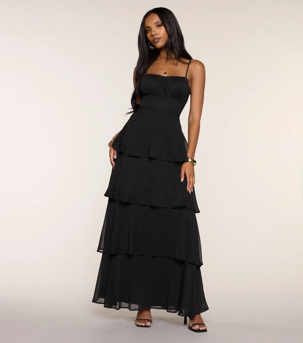 Evening Soirée Chiffon Maxi Dress