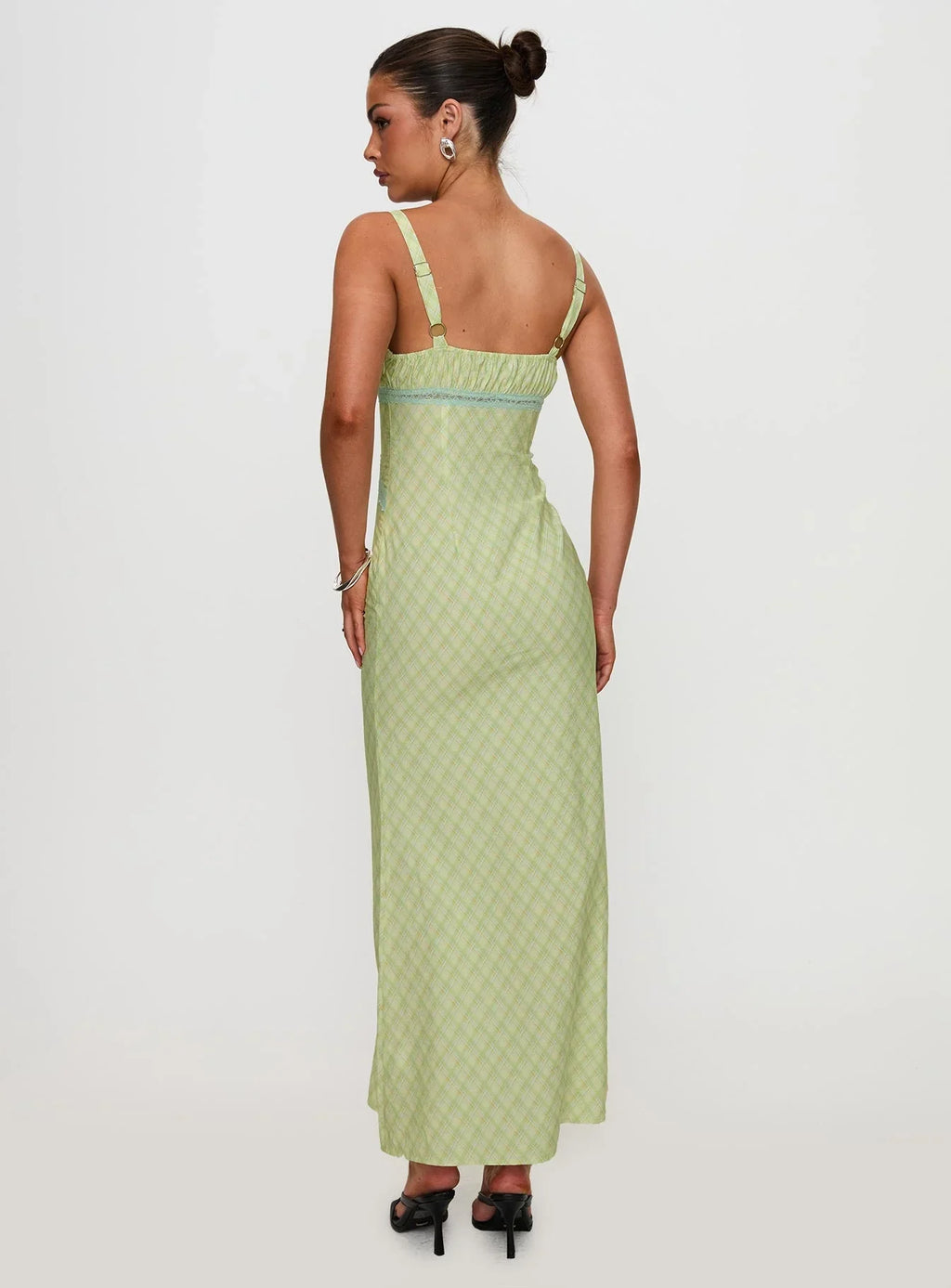 Leabella Maxi Dress Green Check