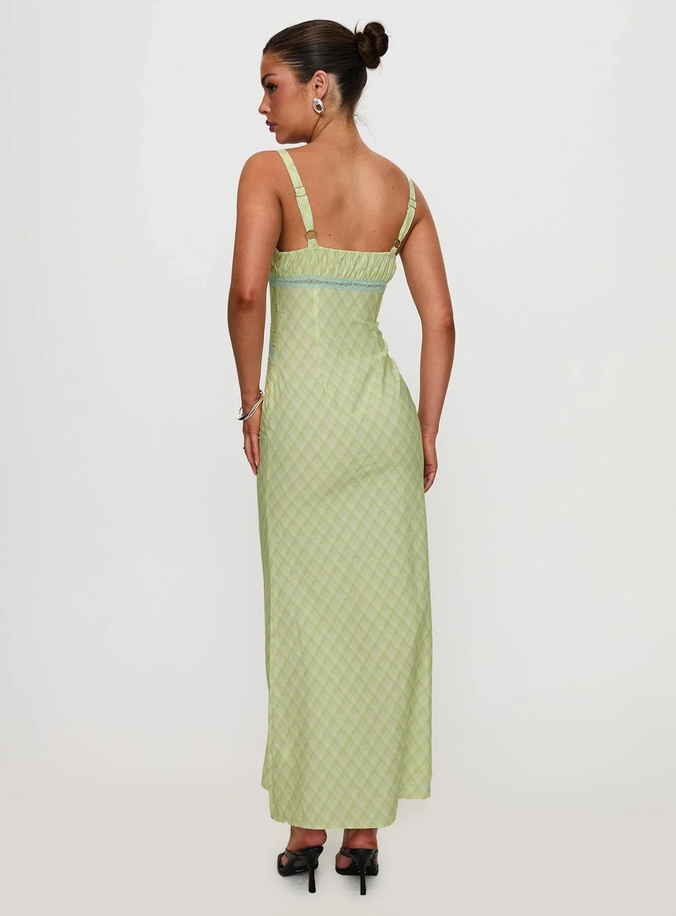 Leabella Maxi Dress Green Check