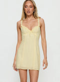 Nadean Anglaise Frill Mini Dress Lemon