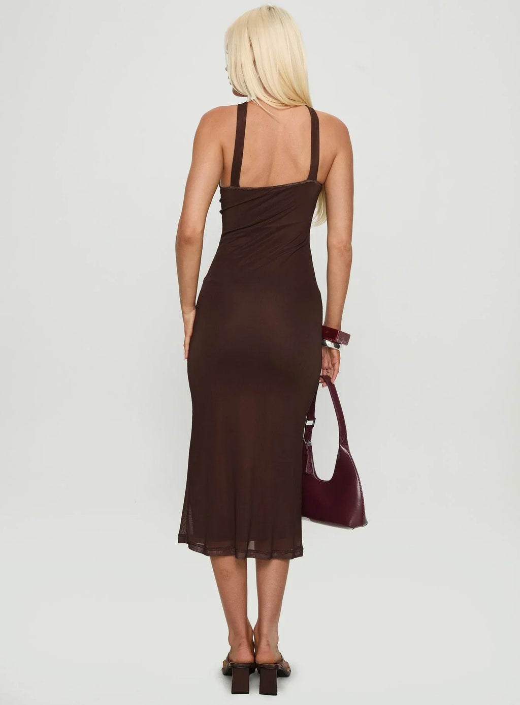 Silvra Maxi Dress Pink / Brown