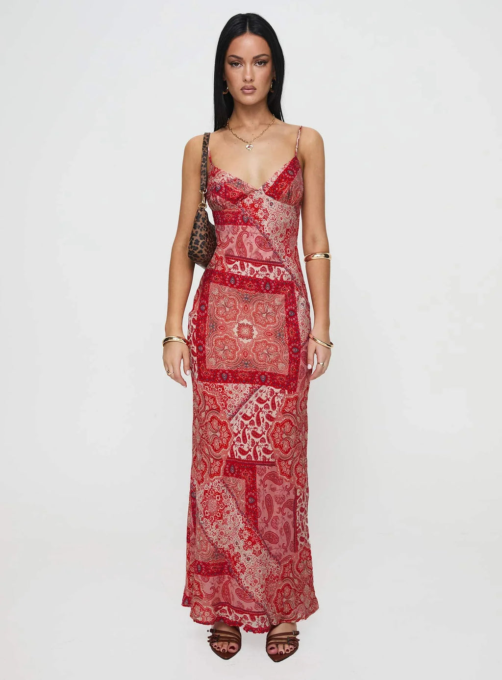 Sugar Plum Maxi Dress Red Paisley