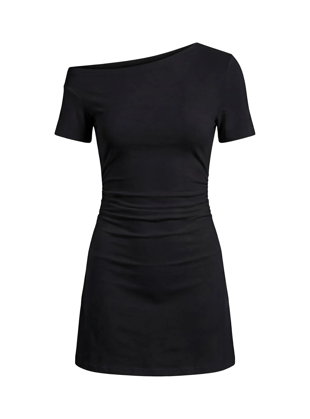 Avriana Off Shoulder T-Shirt Mini Dress Black