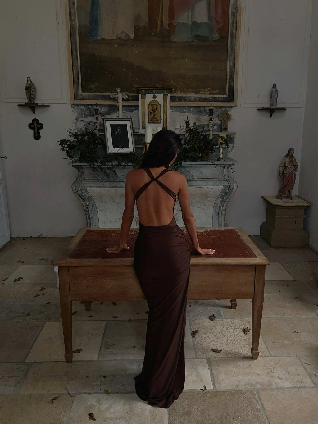 PRIA MAXI DRESS CHOCOLATE