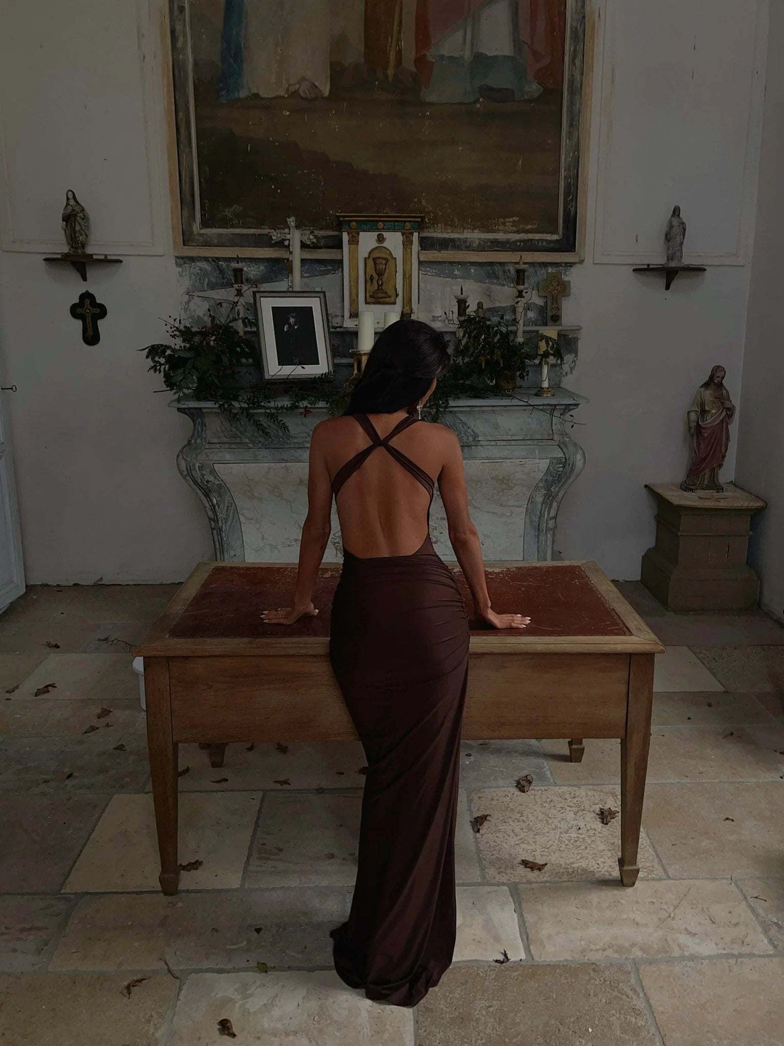 PRIA MAXI DRESS CHOCOLATE