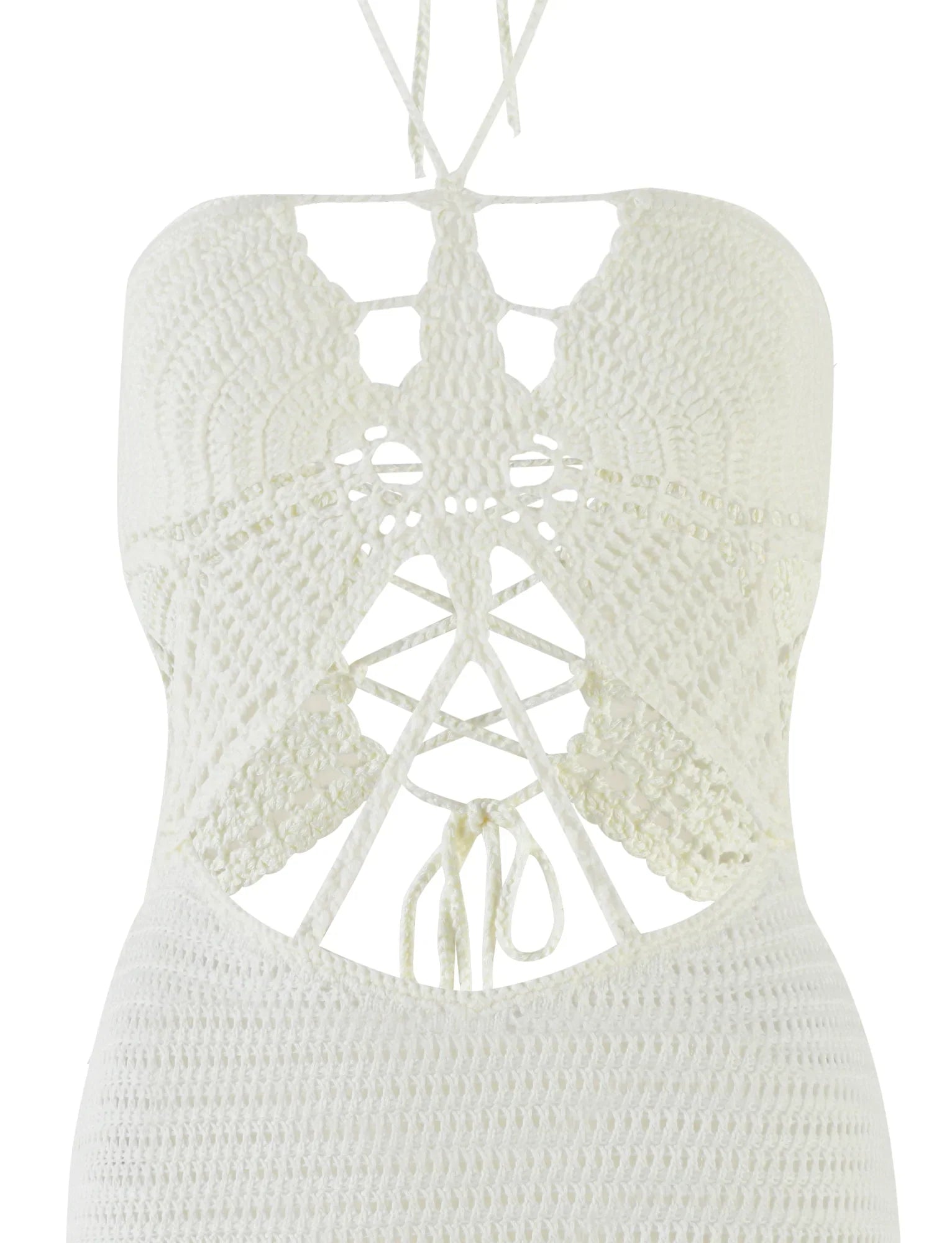 AZADI MINI DRESS - WHITE : CREAM : WHITE