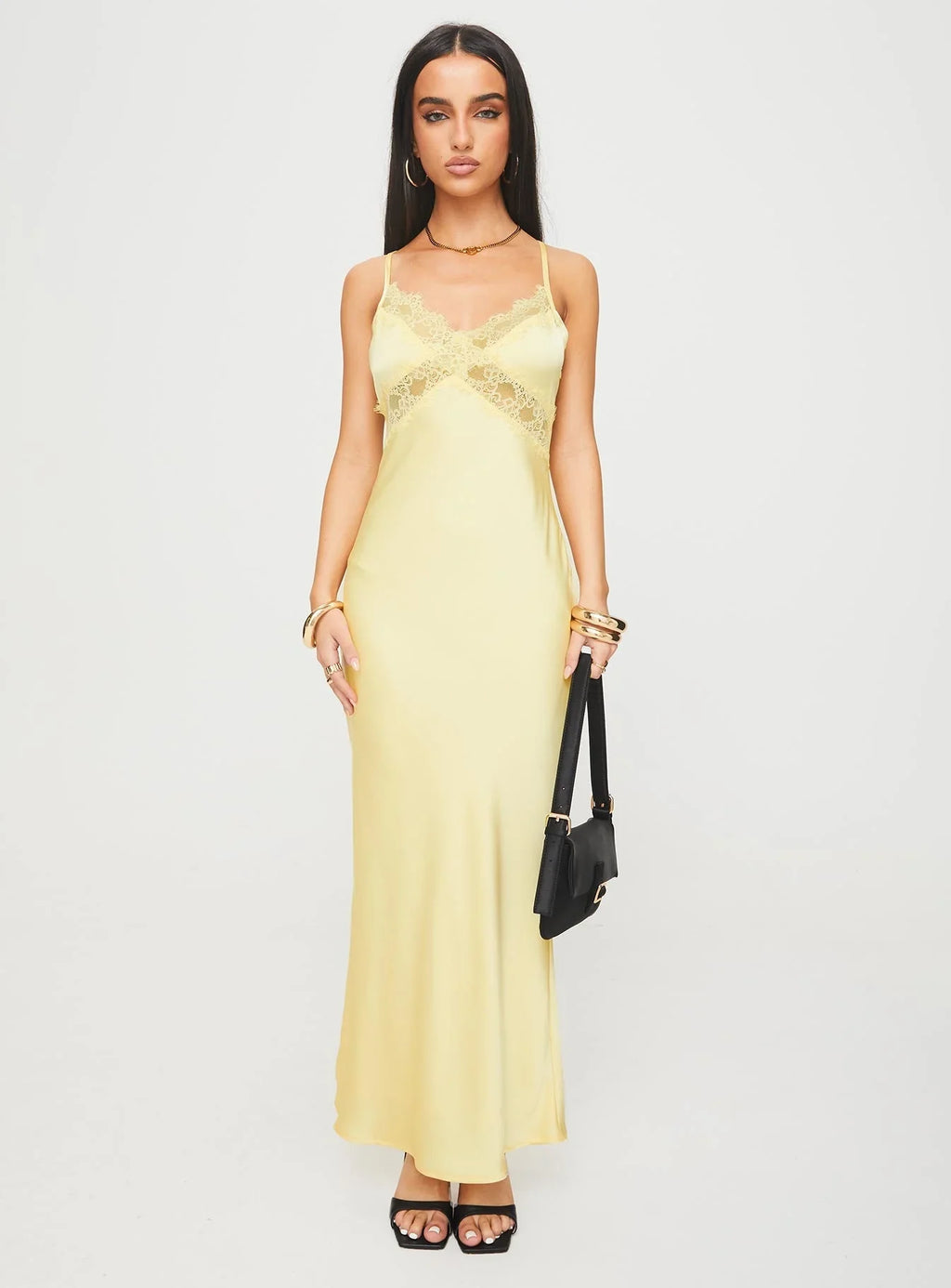 Treasure Bias Cut Maxi Dress Lemon
