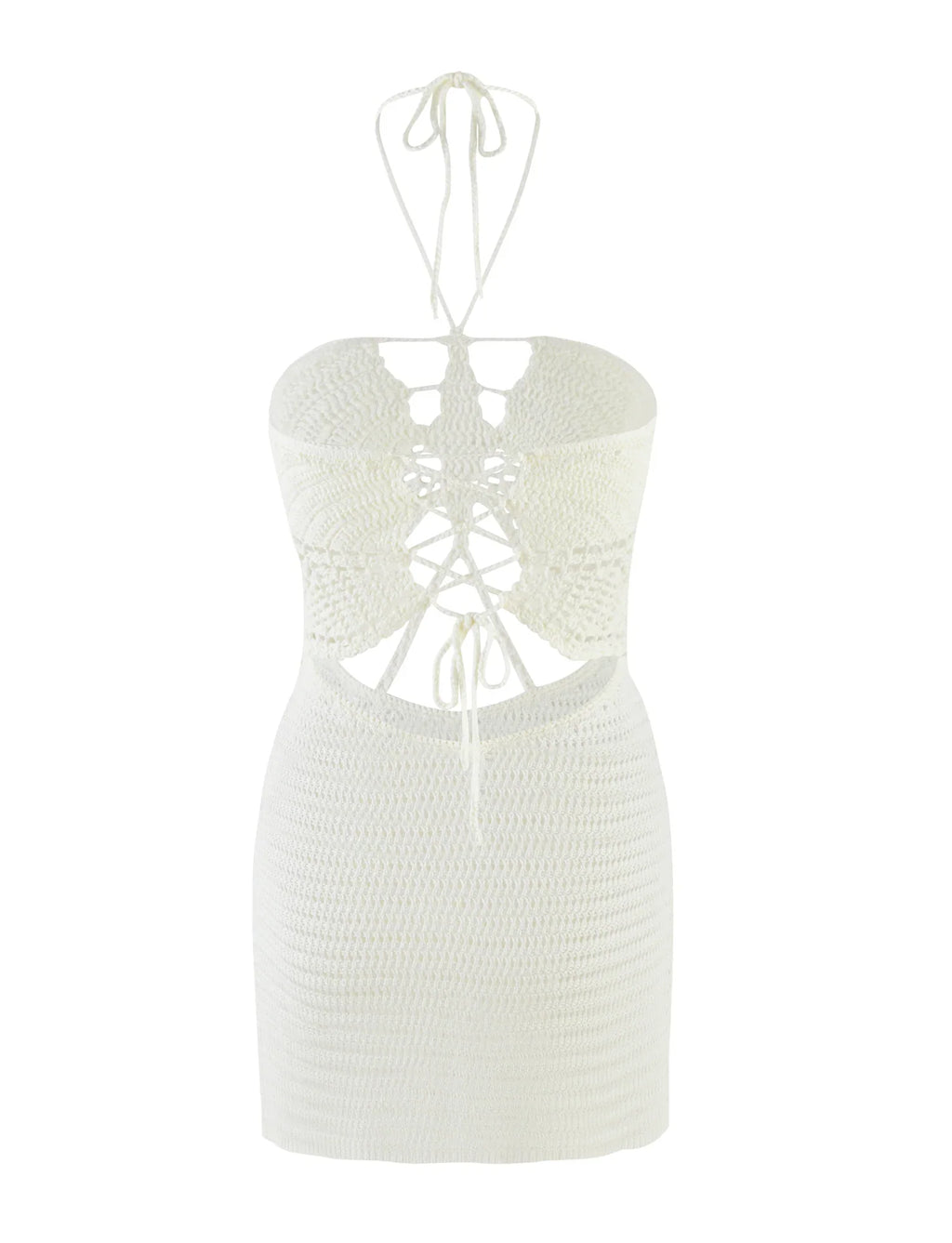AZADI MINI DRESS - WHITE : CREAM : WHITE