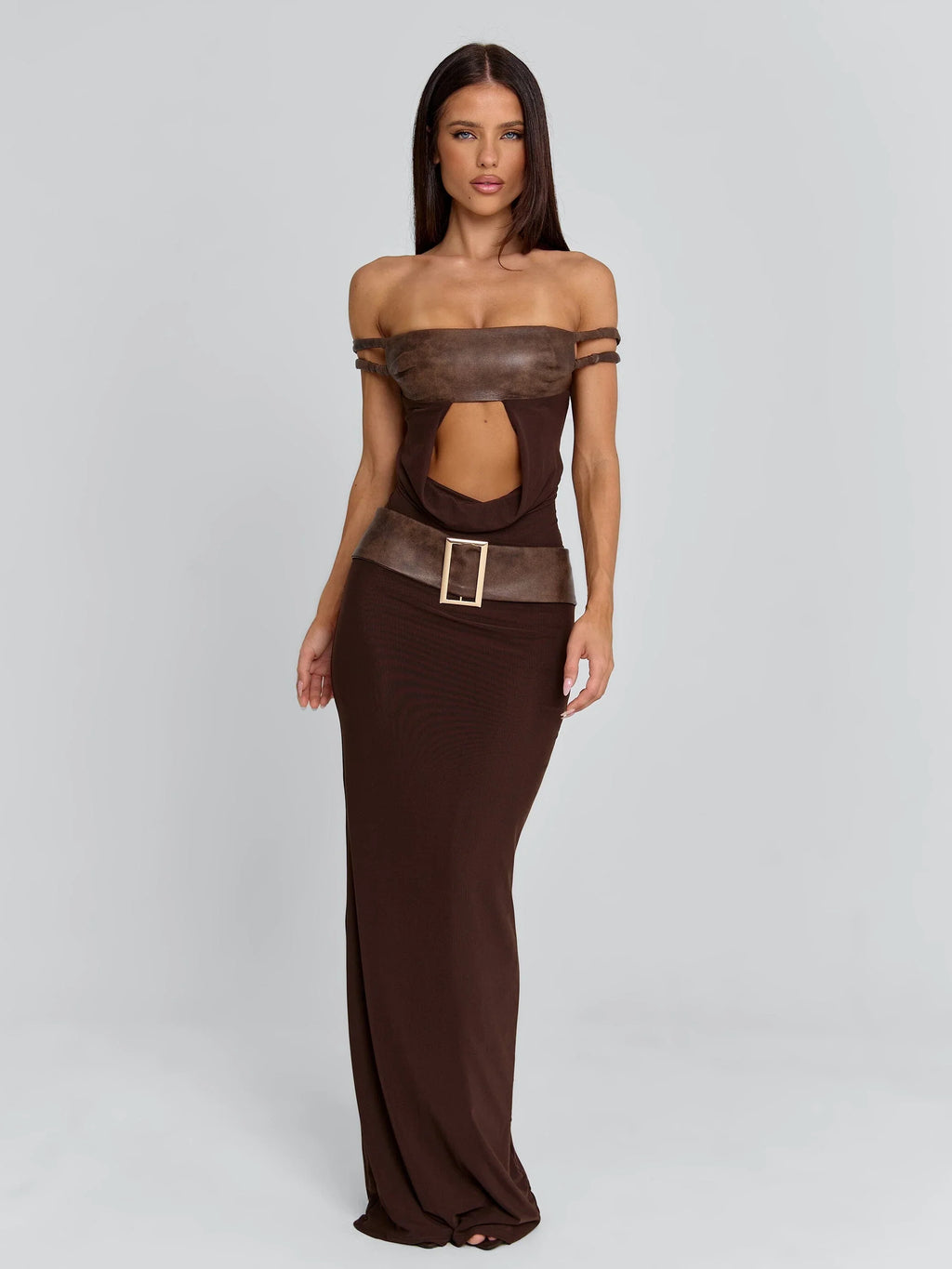 ROZIA MAXI DRESS BROWN