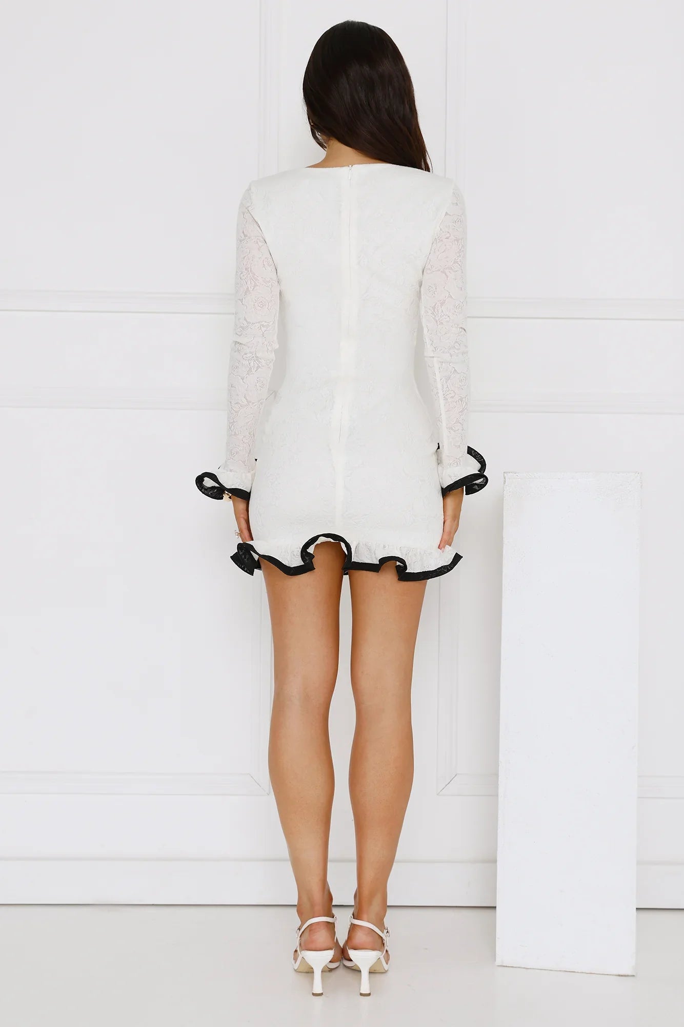 Luxury Lookbook Long Sleeve Mini Dress Off White