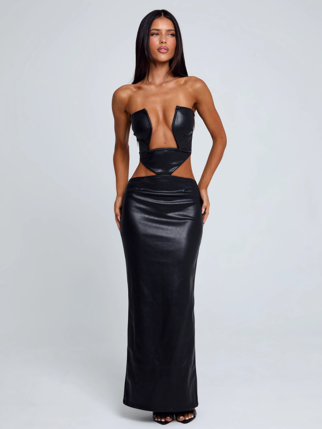 MILARAE MIDI DRESS BLACK