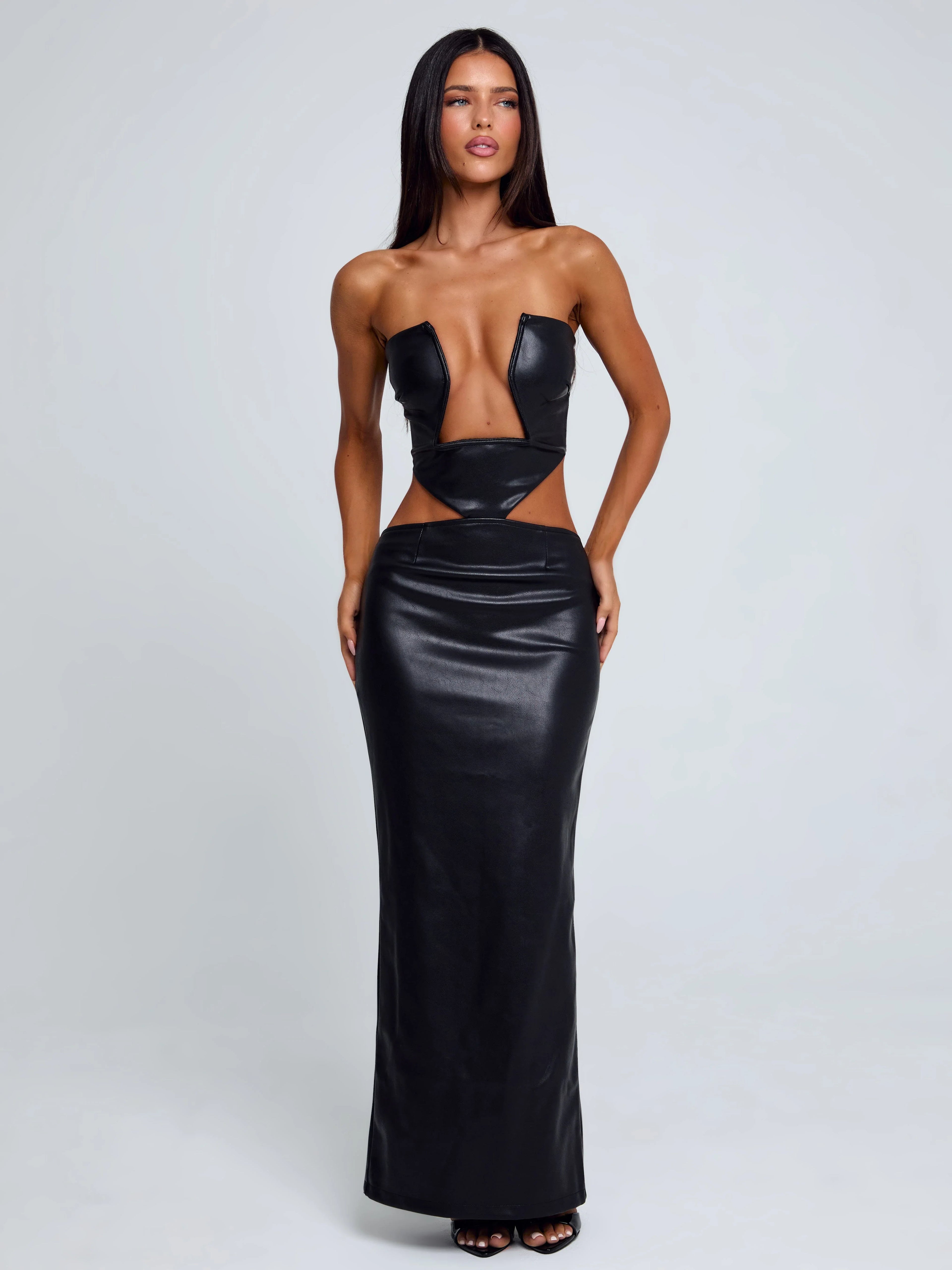 MILARAE MIDI DRESS BLACK