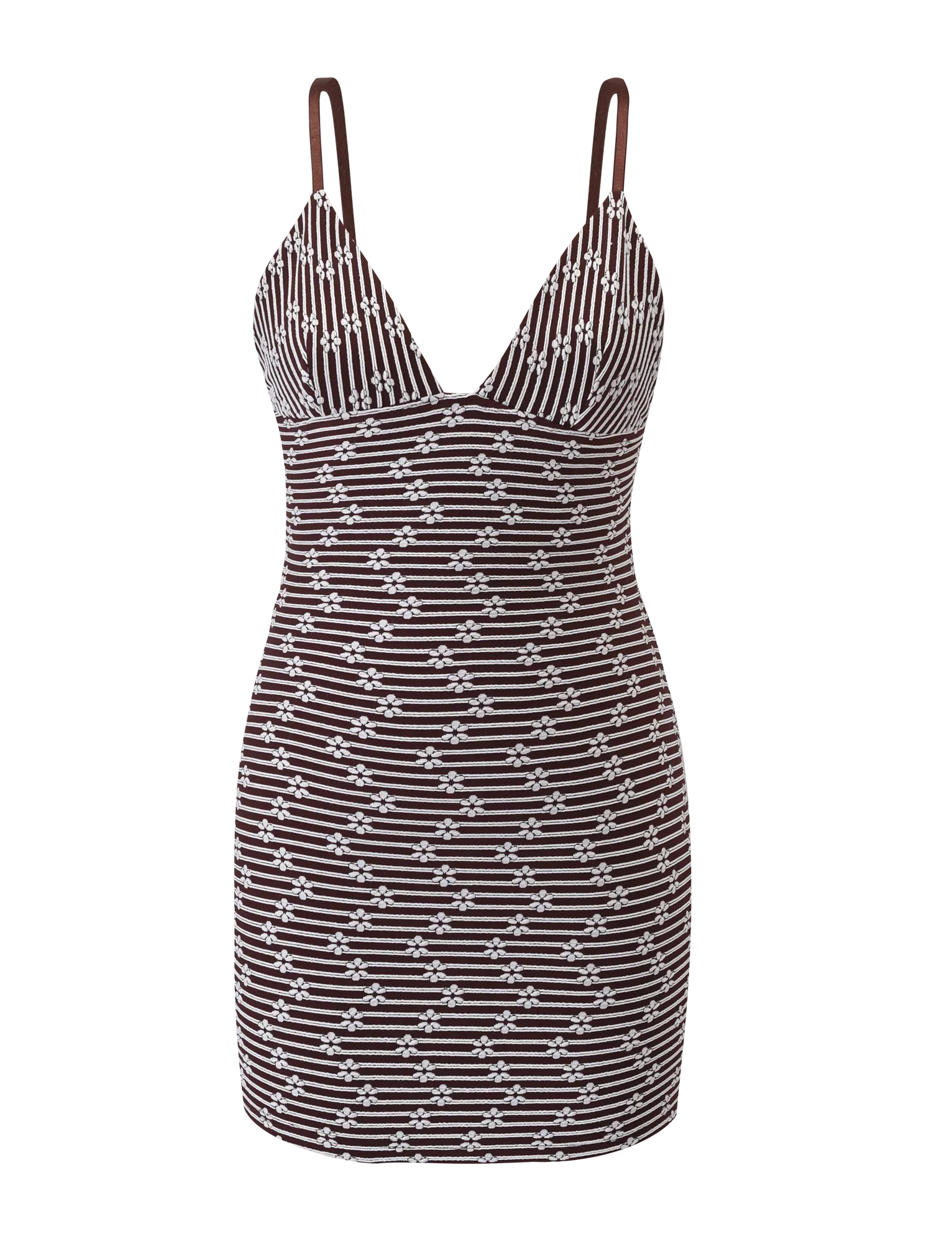 SAHRA MINI DRESS - CHOCOLATE BROWN STRIPE