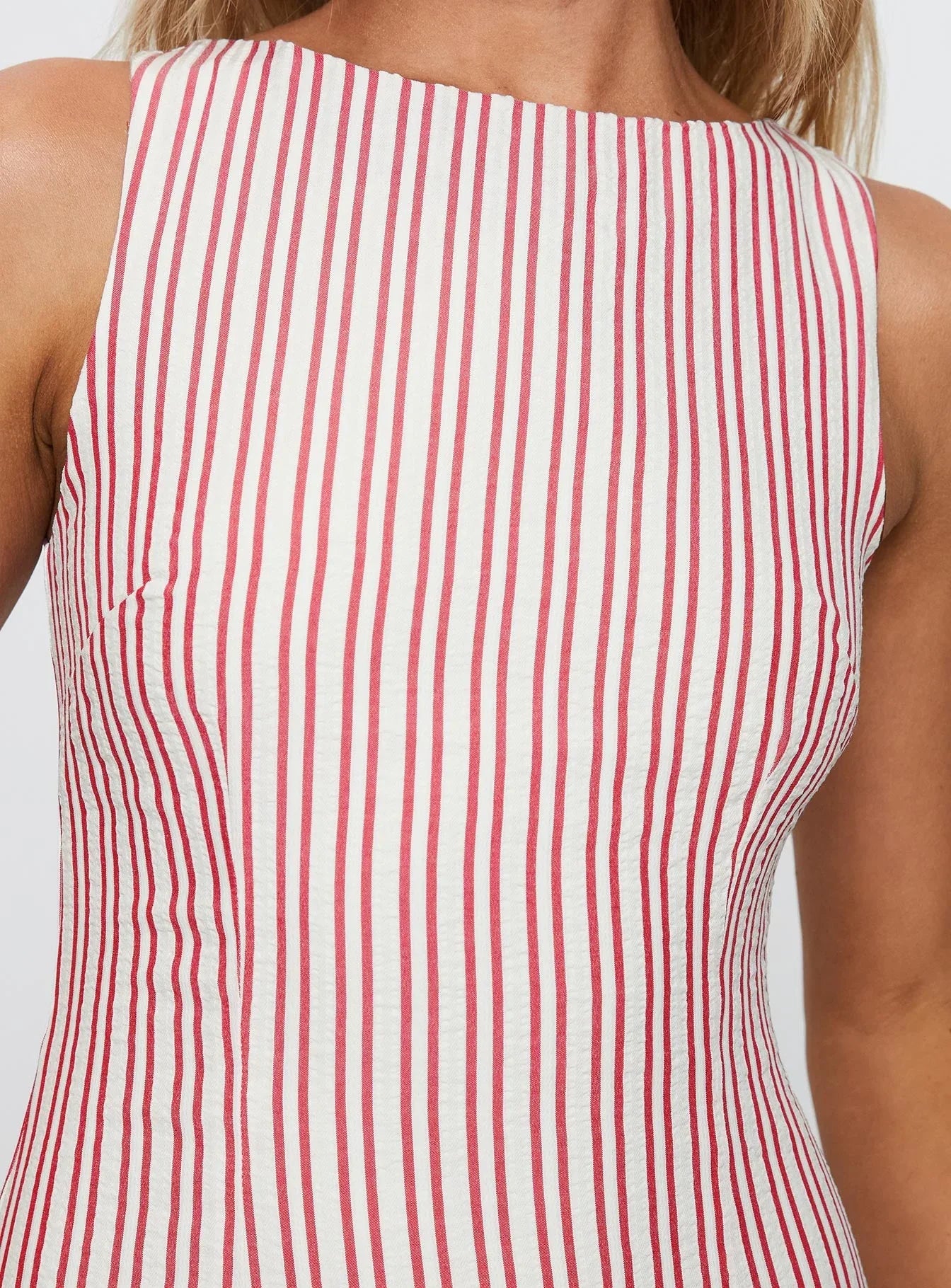 Alfalfa Shift Mini Dress Red Stripe
