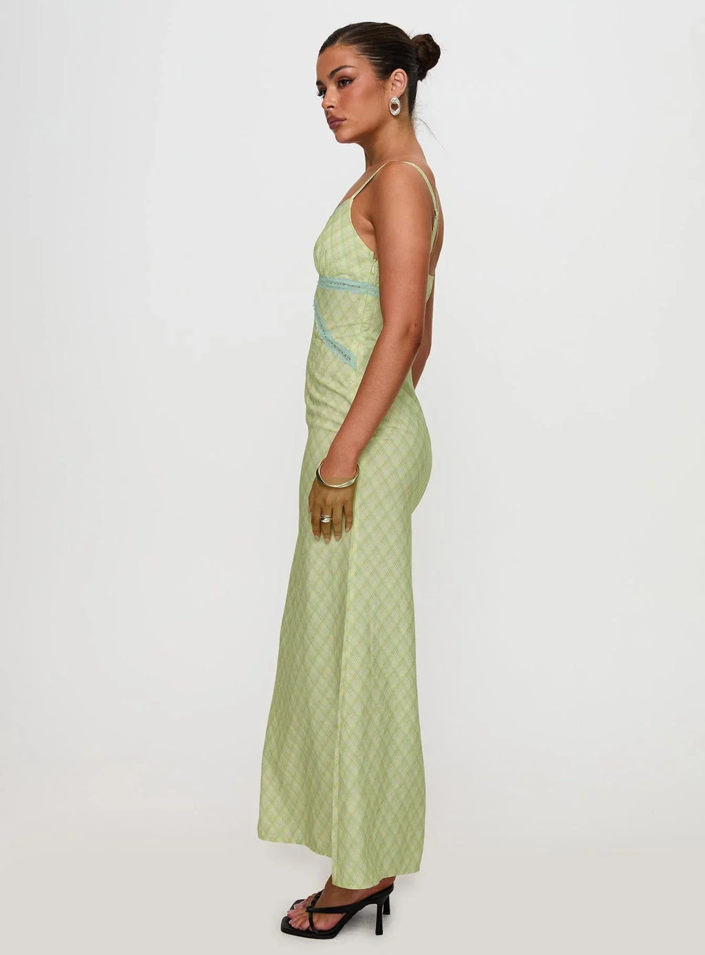 Leabella Maxi Dress Green Check