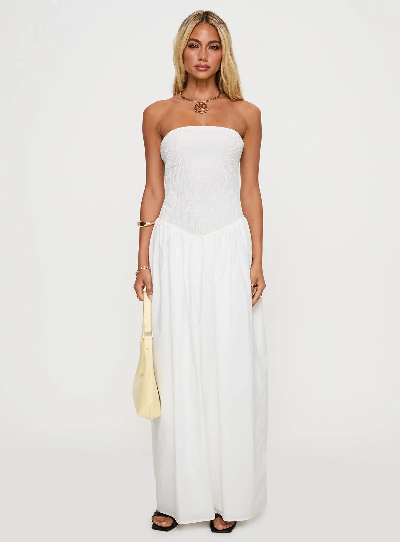 Percie Strapless Maxi Dress White