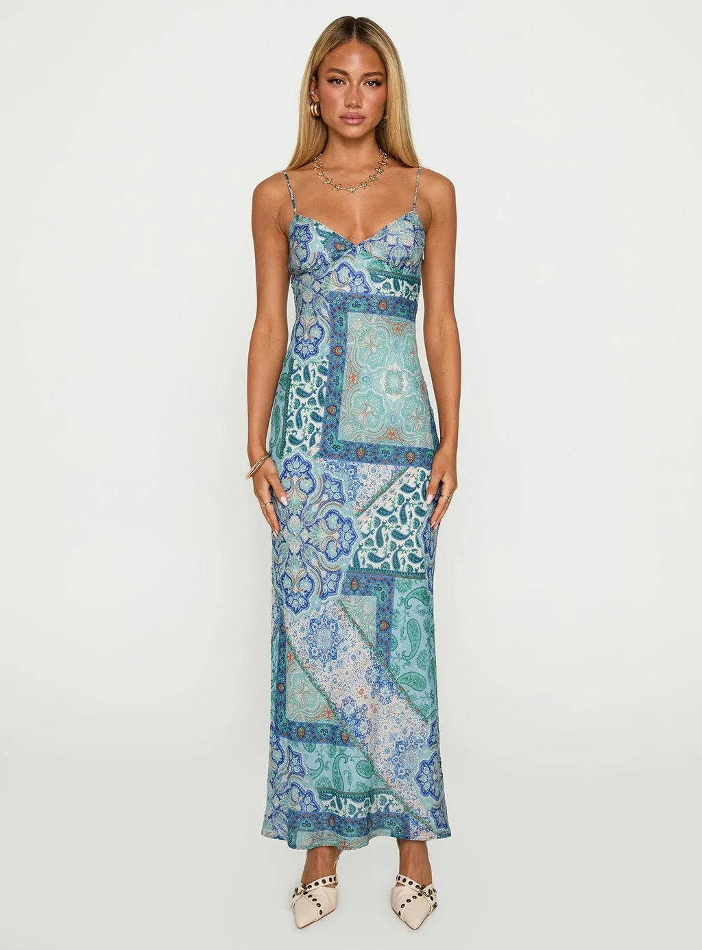Sugar Plum Maxi Dress Blue Paisley