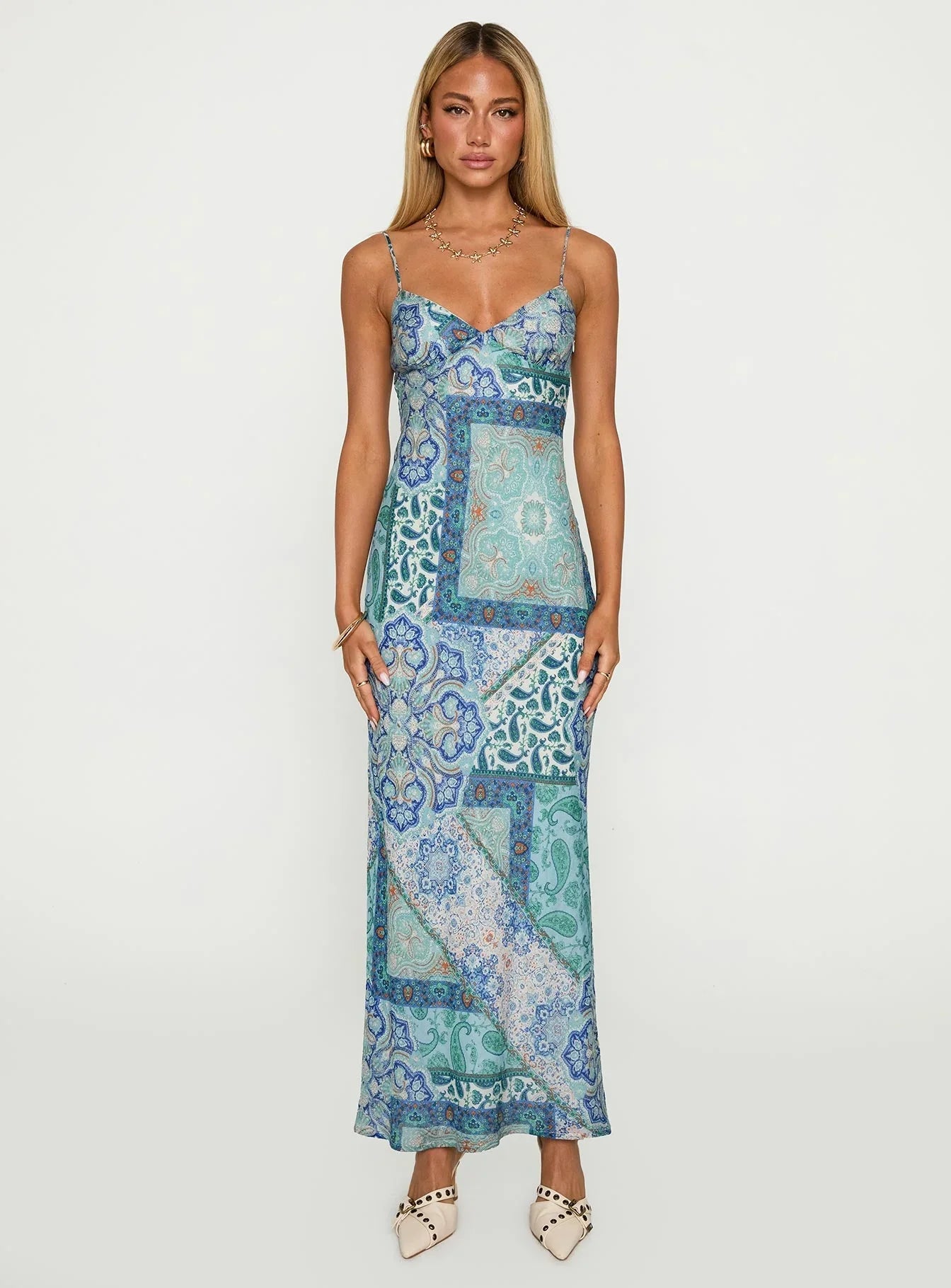 Sugar Plum Maxi Dress Blue Paisley